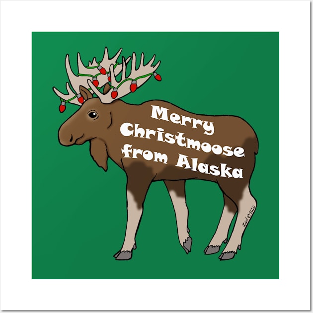 Merry Christmoose from Alaska Wall Art by HonuHoney